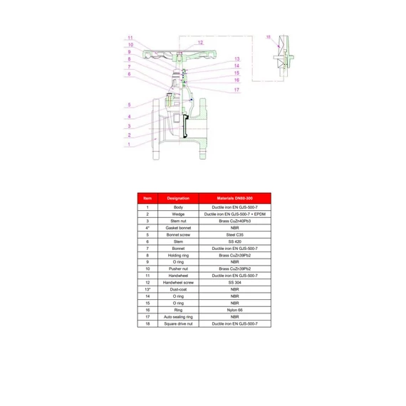 Tolózár || DN100 || PN16