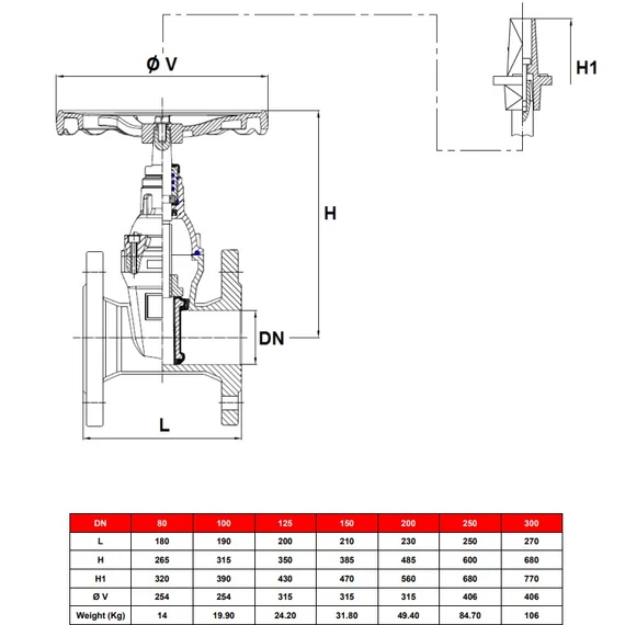 Tolózár || DN100 || PN16
